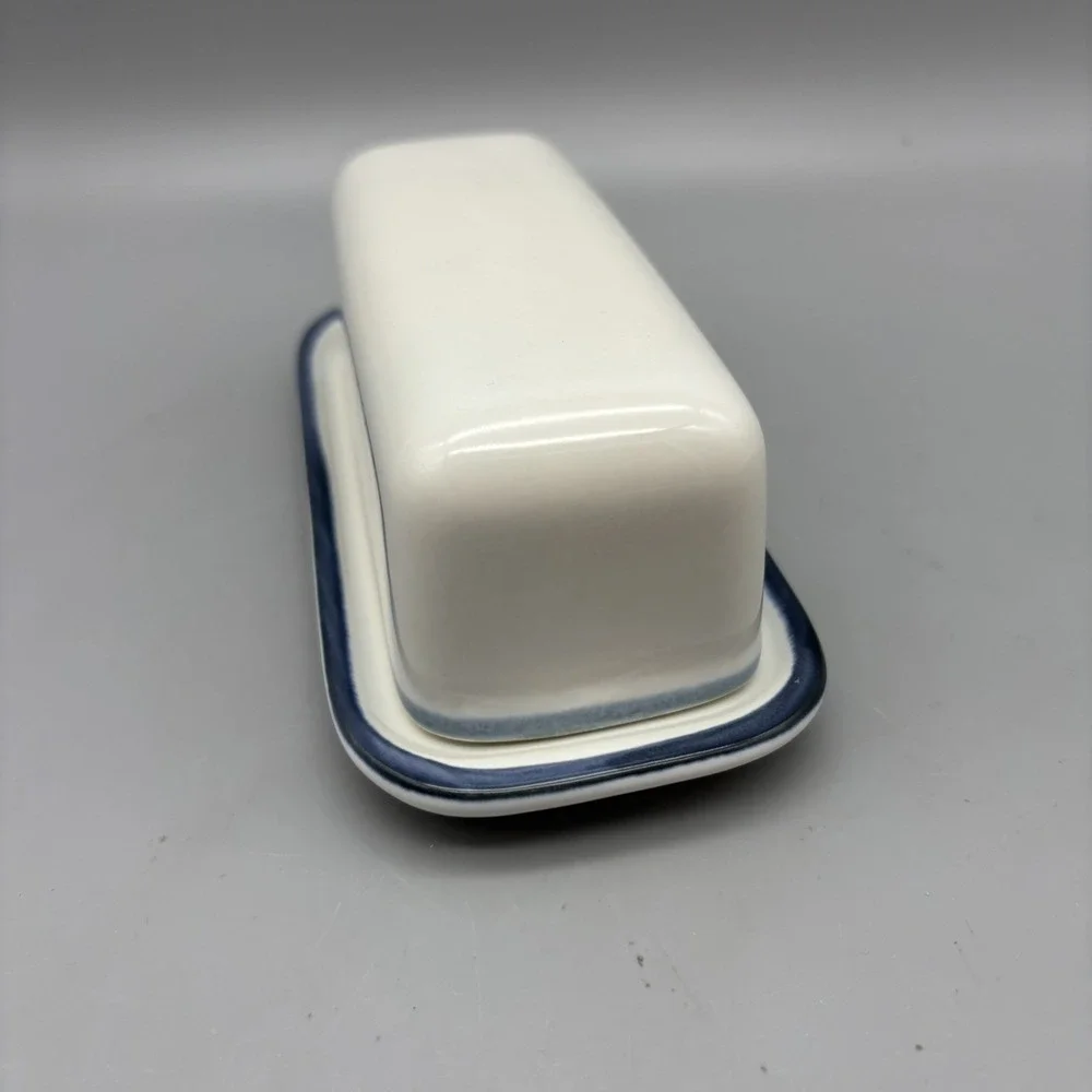 Pfaltzgraff Blue Bands Butter Dish 2 Piece Covered USA 028